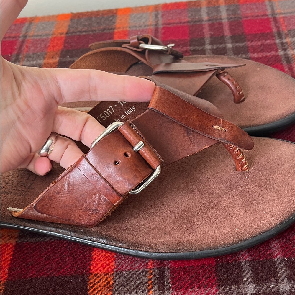 Mercanti Fiorentini Brown Leather Sandles - Picture 3 of 7